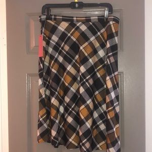 Woman Woven Plaid Skirt Medium
